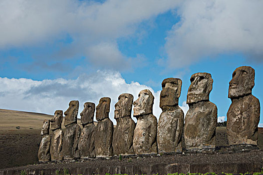 智利,复活节岛,努伊,拉帕努伊国家公园,大,摩埃石像,仪式,玻利尼西亚,联合国教科文组织,大幅,尺寸