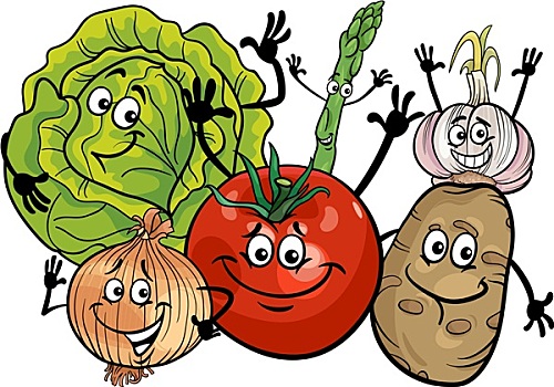 蔬菜,多,卡通,插画