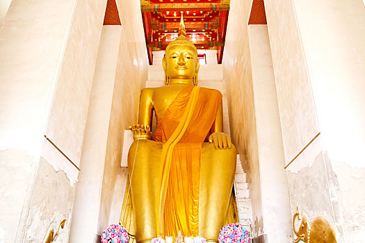 大,金色,佛像,公用,寺院,庙宇,泰国