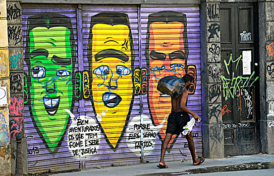 壁画,里约热内卢,巴西,南美