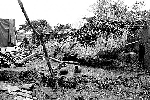结果,破坏,气旋,乡村,联合,上方,沿岸,区域,孟加拉,五月,2009年,恶劣,损坏,作物,家,人