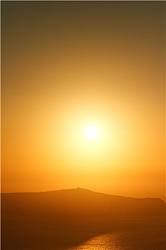 日落,锡拉岛