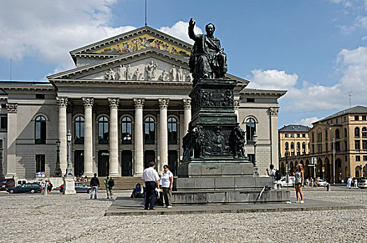 国家,剧院,青铜,雕塑,马克西米利安,国王,巴伐利亚,慕尼黑,德国,欧洲