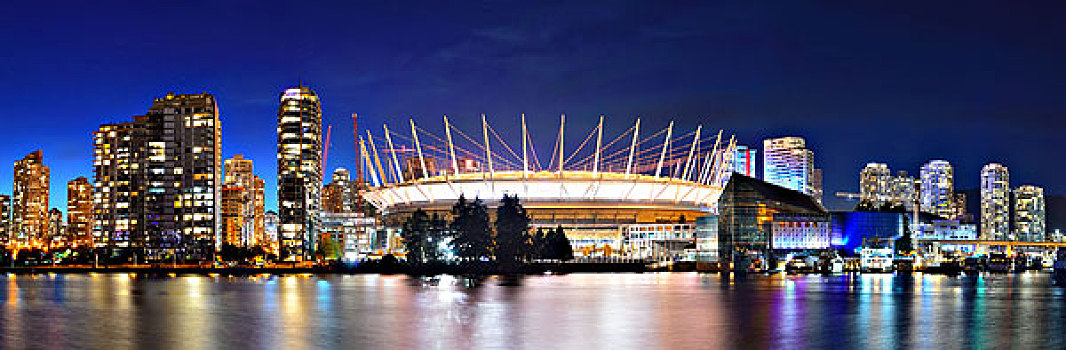 温哥华,地点,体育场,夜晚,城市,建筑,八月,加拿大,人口,一个,不同