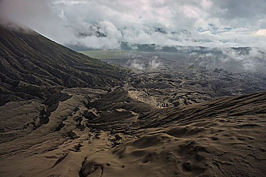 风景,火山,婆罗莫