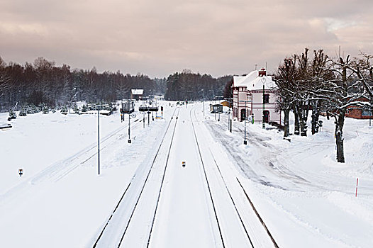 火车站,冬天