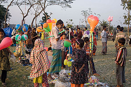 乡村,靠近,场所,斗牛,孟加拉,一月,2008年