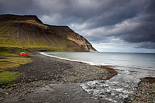 风景,悬崖,海洋,西部,峡湾,冰岛