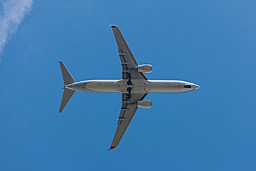 波音737,仰视,黑森州,德国,欧洲