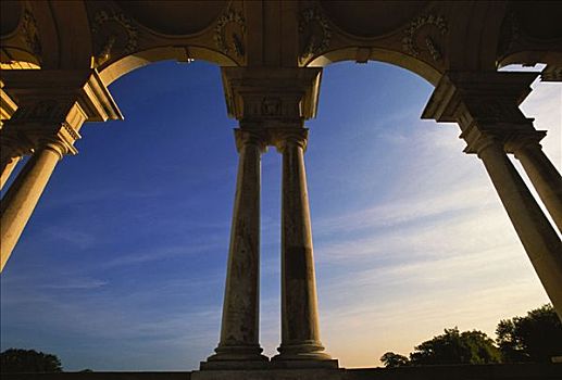 柱子,拱,美泉宫,维也纳,奥地利