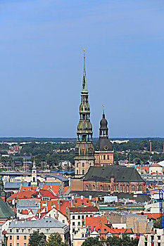 历史,中心,教堂,里加,大教堂,风景,高层建筑,塔,学院,科学,拉脱维亚,欧洲