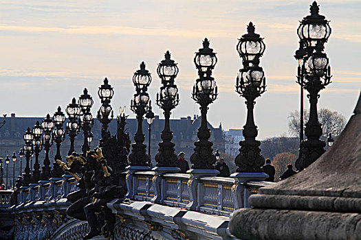 枝状大烛台,灯,亚历山大,桥,巴黎,法国,欧洲
