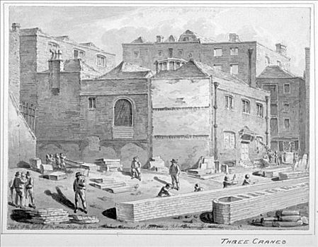 南华克,桥,联合,仓库,泰晤士河,街道,伦敦,1818年,艺术家