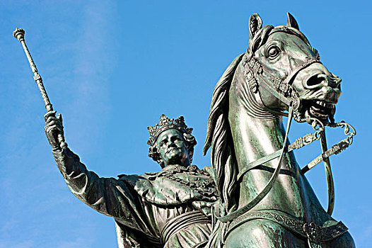 骑马雕像,国王,巴伐利亚,慕尼黑,德国,欧洲