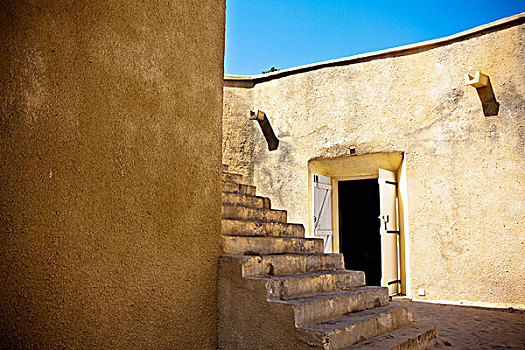水泥,楼梯,旁侧,建筑,达喀尔,塞内加尔