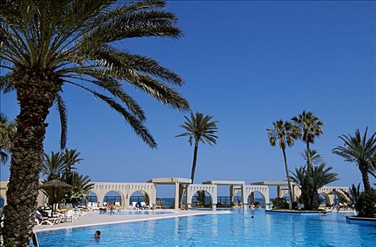 游泳池,度假酒店,突尼斯,非洲