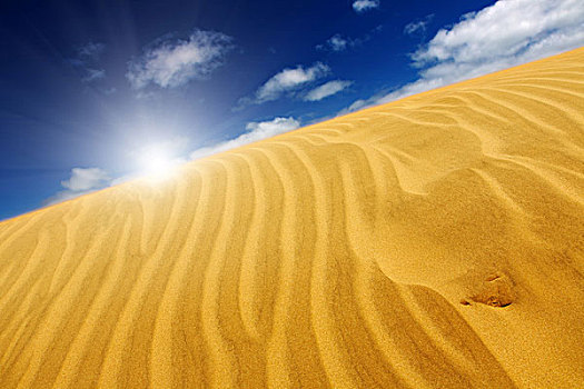 沙漠,概念,沙丘,蓝天