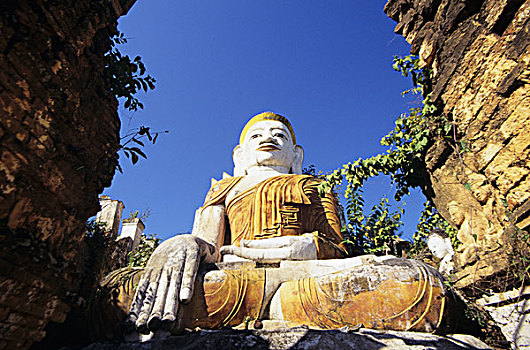 缅甸,茵莱湖,乡村,佛像