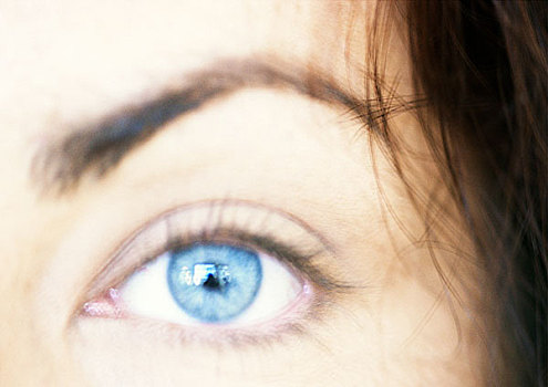 女人,蓝眼睛,抬眉,模糊,特写