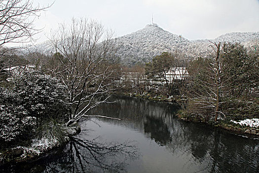 杭州,西湖,建筑,灵隐寺,寺庙,雪,宗教,佛教,僧人,塑像,信仰,文化,旅游,飞来峰