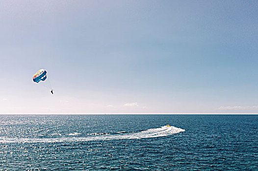滑伞运动,上方,海洋