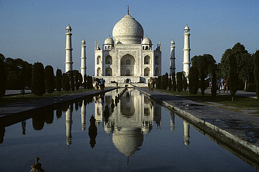 印度,泰姬陵,风景,倒影