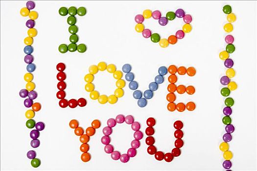 我爱你,文字,色彩,糖果