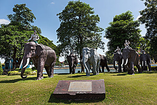 大象,纪念建筑,幸运,苏林,省,泰国,亚洲