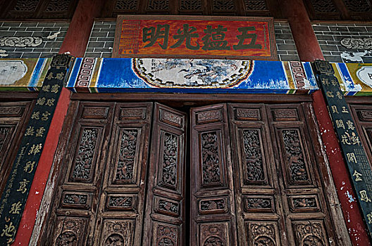木门,中式门,雕花,镂空,门窗,中国