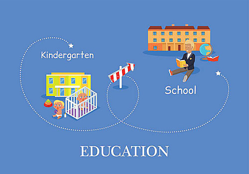 教育,概念,幼儿园,学校,两个孩子,奶嘴,玩,地面,背景,男生,书本,教学楼
