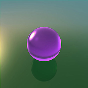玻璃,紫色,球,绿色背景