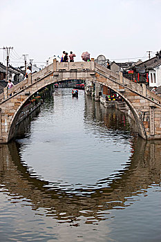 石头,步行桥,运河,上海,中国