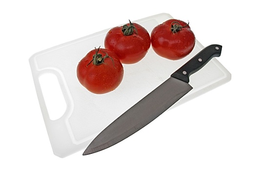 案板,刀,西红柿