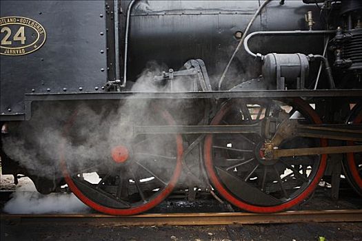 老,黑色,蒸汽机,瑞典