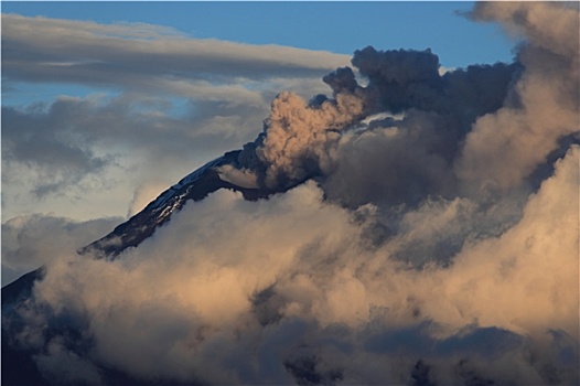 活火山,日落