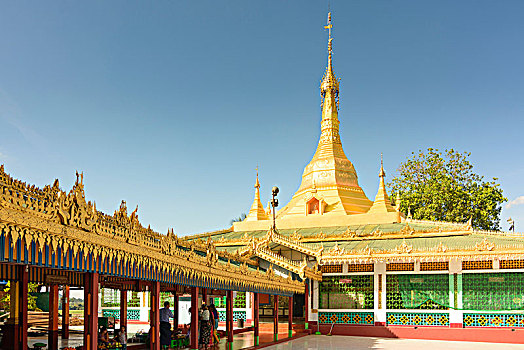 庙宇,塔,克伦邦,缅甸