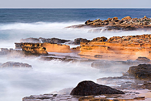 沙岩构造,海岸,马略卡岛,巴利阿里群岛,西班牙