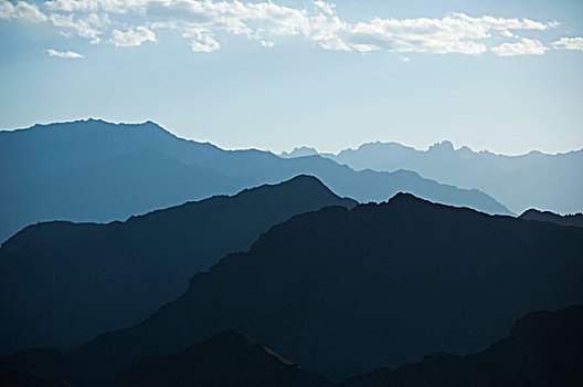 全景,山脉,查谟-克什米尔邦,印度
