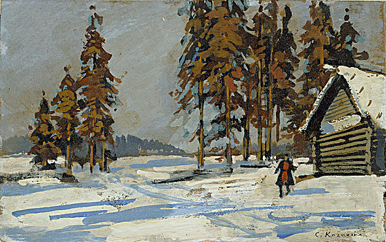 冬季风景,早,20世纪,艺术家