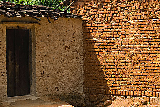 入口,房子,克久拉霍,地区,中央邦,印度
