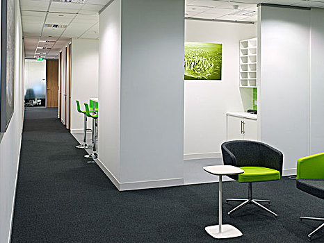 柠檬,绿色办公室,椅子,走廊,交换,塔楼,港区,伦敦,英格兰,英国
