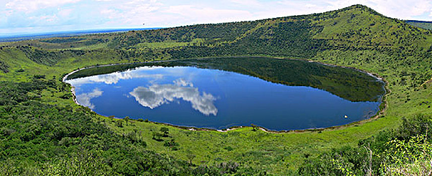 湖,伊丽莎白女王国家公园,一个,灭绝,火山口,脚,山,鲁文佐里山地区,局部,裂谷,东非,乌干达,2006年