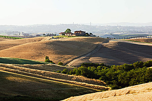 农舍,山,特色,托斯卡纳风光,靠近,托斯卡纳,意大利,欧洲