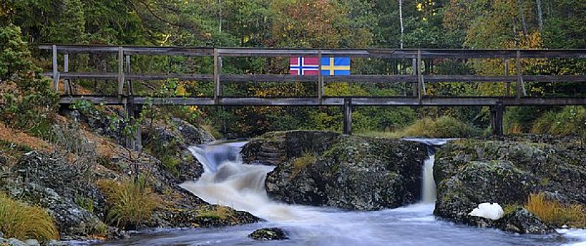 斯堪的纳维亚,挪威,瑞典,布胡斯,流水,桥