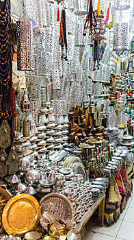店,满,传统,装饰,家居用品,玛拉喀什,摩洛哥
