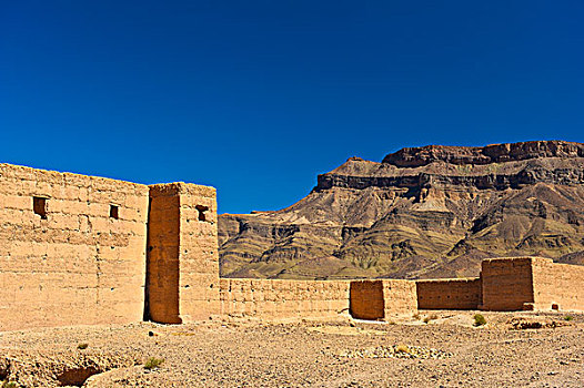 泥,要塞,砖,建筑,部落,德拉河谷,南方,摩洛哥,非洲