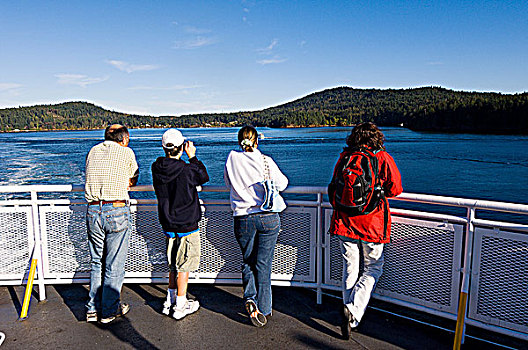 乘客,渡轮,水,乔治亚,海峡,不列颠哥伦比亚省,加拿大