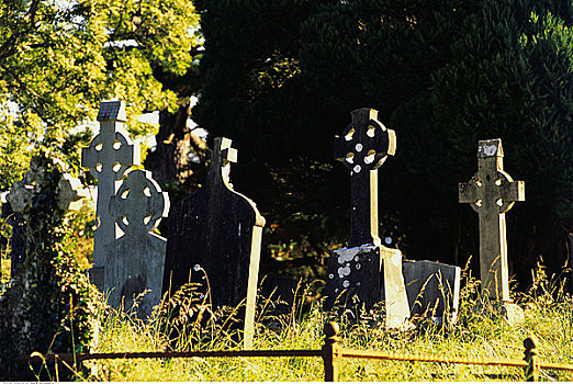 墓地,教堂,基拉尼国家公园,爱尔兰