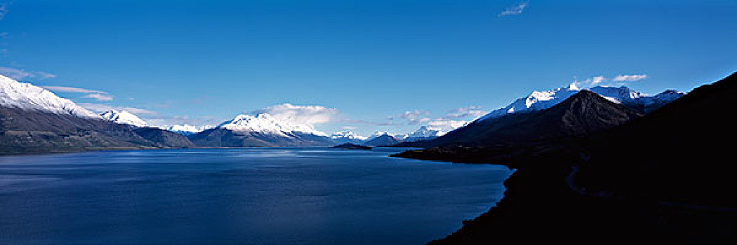 全景,山,壮观,新西兰