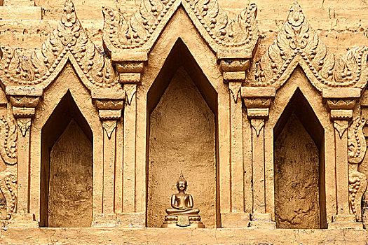 小,佛像,壁龛,寺院,康巴,钳,金三角,掸邦,缅甸,亚洲